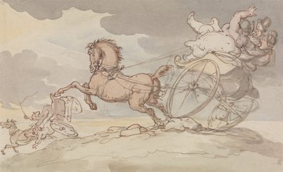 Two Gigs in Trouble by Thomas Rowlandson